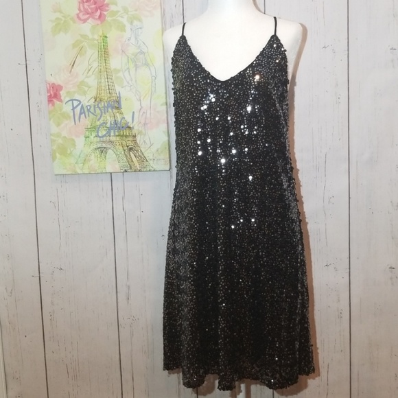aakaa Dresses & Skirts - Aakaa Black Sequined Short Dress